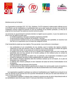 Communiqué unitaire Fonction Publique - Mobilisé-es tant qu'il le faudra