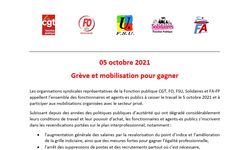 05 octobre 2021 - Grève et mobilisation pour gagner