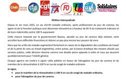 Signez la pétition en faveur de l’abrogation du jour de carence et du maintien de la rémunération à 100 % en cas de congé de maladie ordinaire des agents publics