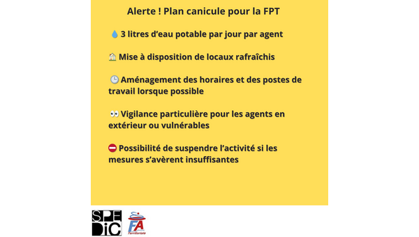 Attention ! Plan canicule pour la FPT