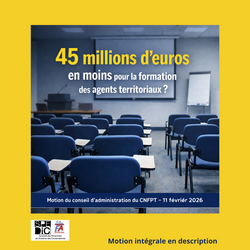 Motion du conseil d’administration du CNFPT relative au plafonnement du produit de la cotisation du CNFPT introduit dans le projet de loi de finances pour 2026