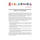 Réforme du temps partiel thérapeutique dans la fonction publique : un recul inacceptable Réforme du temps partiel thérapeutique dans la fonction publique : un recul inacceptable